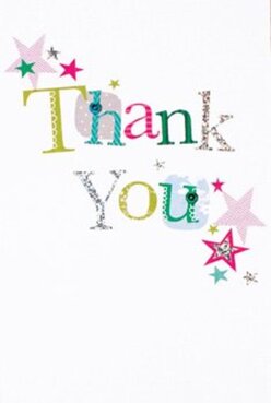 This thank you card embodies the dynamic spirit of Holborn with its jubilant blend of color and cheerful design. Across the front, 'Thank You' is spelled out in lively patchwork letters-lime, magenta, teal, deep blue-each distinguished by textured patterns or silvery glints, reminiscent of the kaleidoscopic displays in Holborn's creative studios and local galleries. Scattered stars in magenta, gold, and teal flow across the card like confetti after a successful event in Red Lion Square. There's an appealing tactile dimension here, with subtle raised details and a hint of sparkle, inviting you to run your hand over its surface just as you might select the perfect leaf or blossom for an arrangement. The crisp white background brings all these elements into sharp, celebratory focus, making gratitude the unmissable star. This card, paired with a vibrant bouquet from Florist Holborn, offers a heartfelt, authentic thank you-its warmth and thoughtful design as memorable as a stroll through Holborn's historic streets.